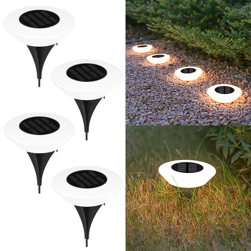 1/4PCS Solar Outdoor Lights 14LED Waterproof Lawn Lamp,360° Floor Lighting for Garden Yard Driveway Patio Camping Summer Decor